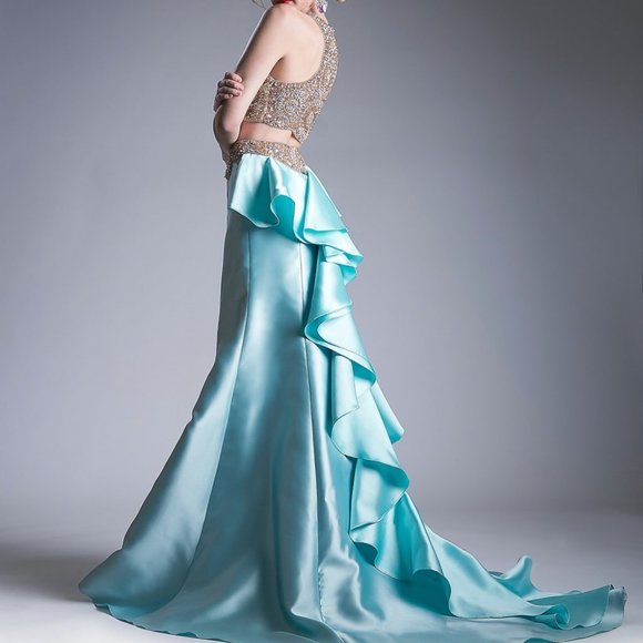 Two Piece Sequined Mermaid Shape Dress CD5045 - Picture 2 of 8